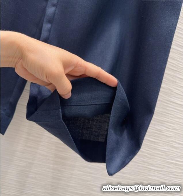 Grade Quality Saint Laurent Linen Pants YSL032401 Blue 2026