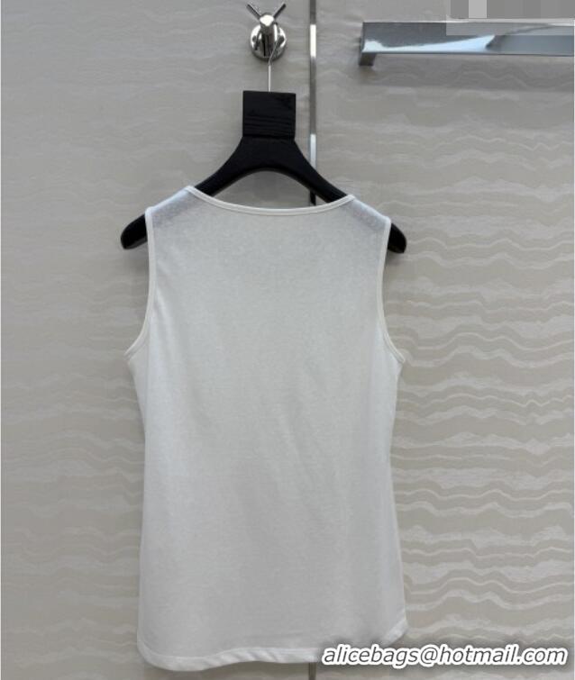 Well Crafted Saint Laurent Cotton Vest SL041426 White 2026