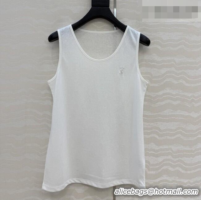 Well Crafted Saint Laurent Cotton Vest SL041426 White 2026