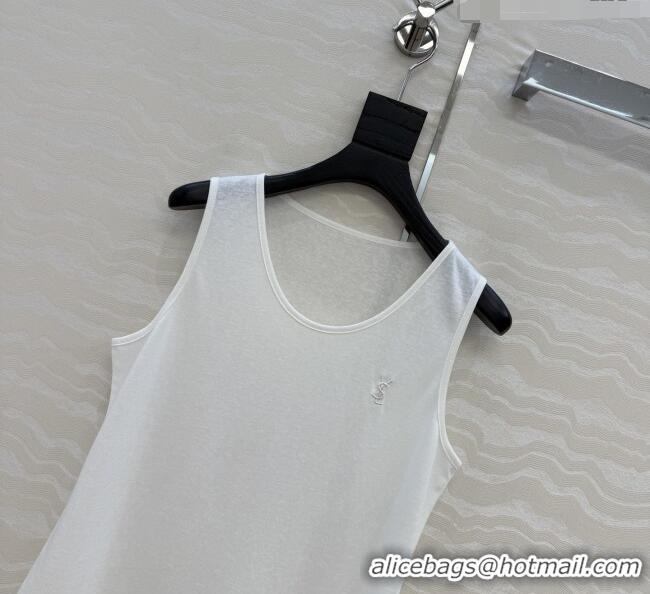 Well Crafted Saint Laurent Cotton Vest SL041426 White 2026