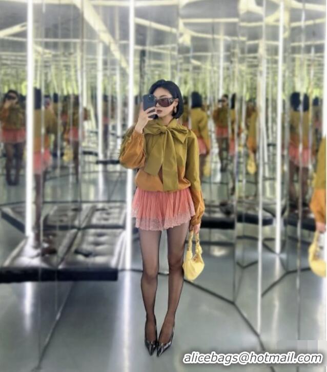 Low Cost Saint Laurent CASSANDRE Windbreaker in Nylon S041446 Orange/Green 2026