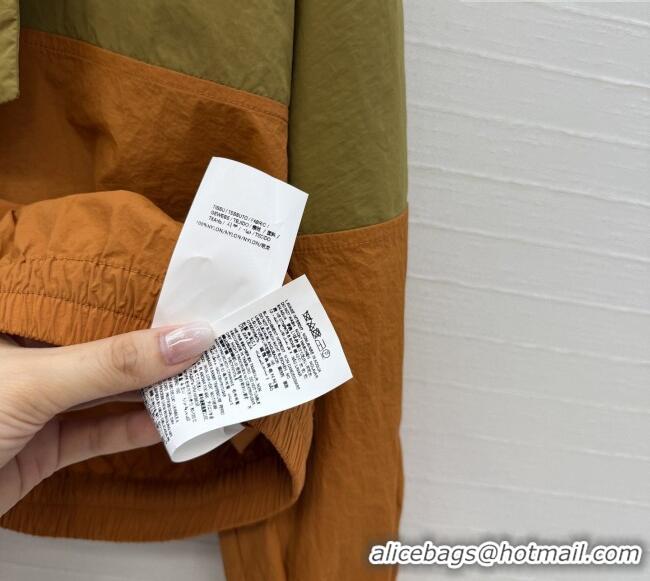 Low Cost Saint Laurent CASSANDRE Windbreaker in Nylon S041446 Orange/Green 2026