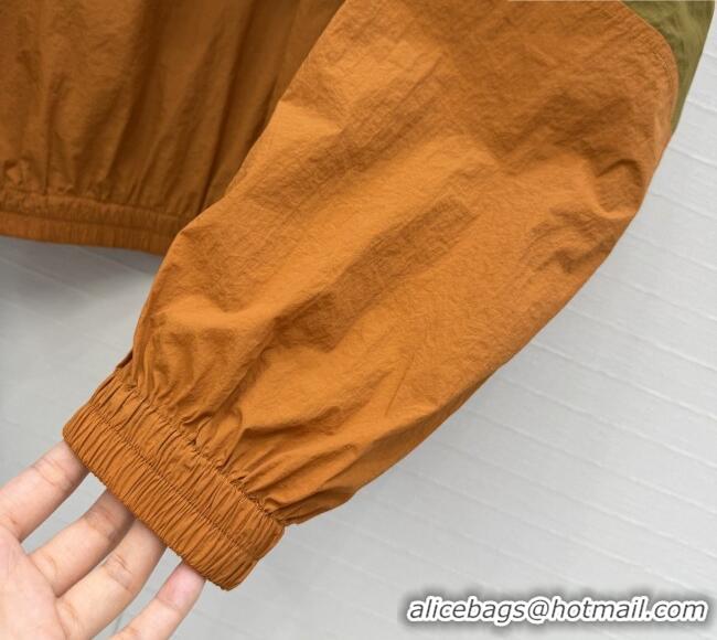 Low Cost Saint Laurent CASSANDRE Windbreaker in Nylon S041446 Orange/Green 2026