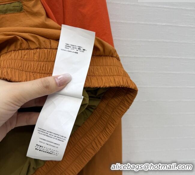Best Discount Saint Laurent CASSANDRE Windbreaker in Nylon S42106 Orange/Brown 2026