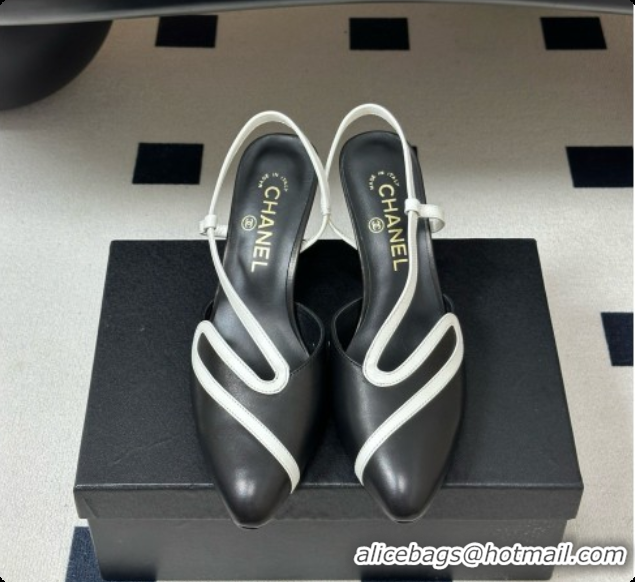 Perfect Chanel Lambskin Slingbacks Pump CH072701 Black 2026