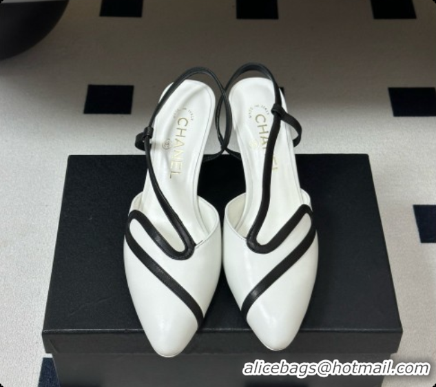 Popular Style Chanel Lambskin Slingbacks Pump CH072701 White 2026