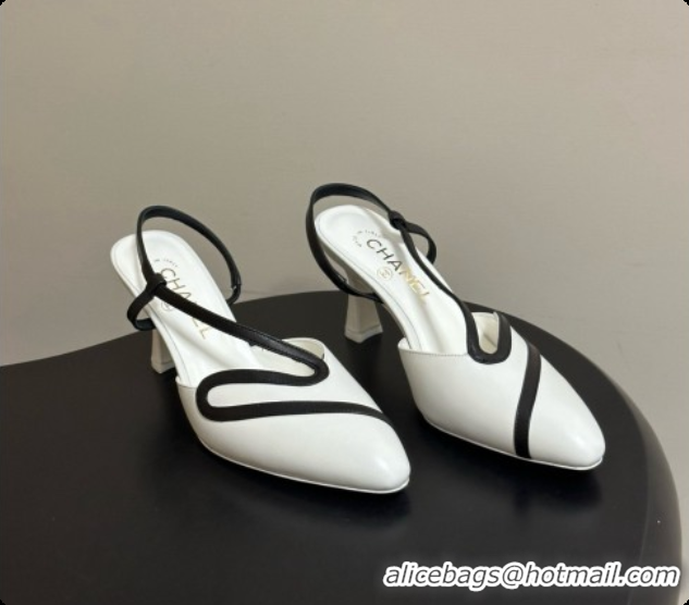 Popular Style Chanel Lambskin Slingbacks Pump CH072701 White 2026
