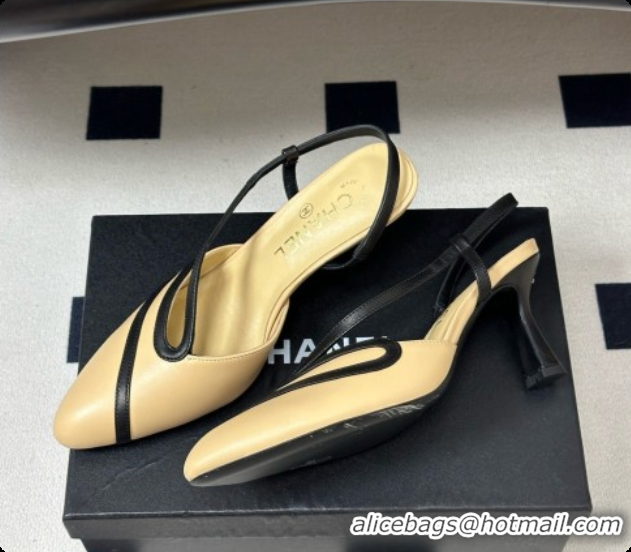 Luxurious Chanel Lambskin Slingbacks Pump CH072701 Beige 2026