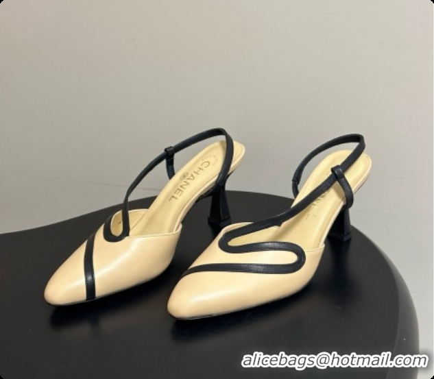 Luxurious Chanel Lambskin Slingbacks Pump CH072701 Beige 2026