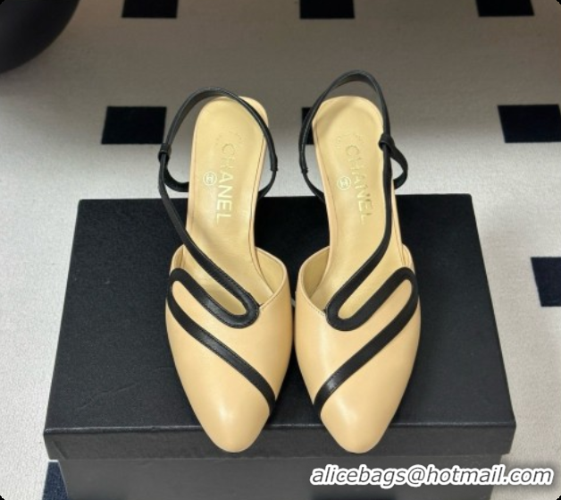 Luxurious Chanel Lambskin Slingbacks Pump CH072701 Beige 2026
