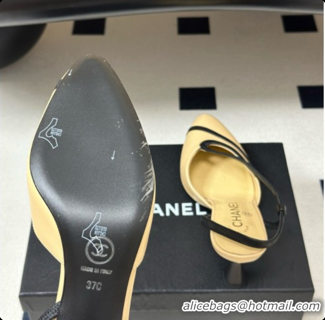 Luxurious Chanel Lambskin Slingbacks Pump CH072701 Beige 2026