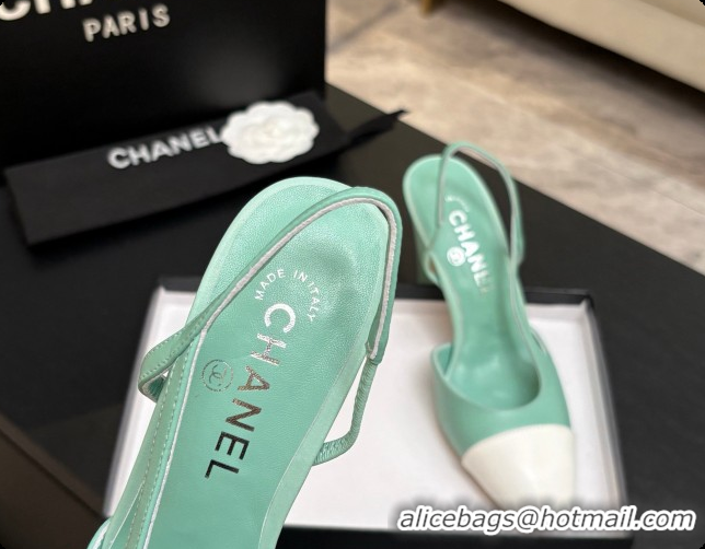 Sumptuous Chanel Lambskin Slingbacks Pump CH072711 Light Green 2026