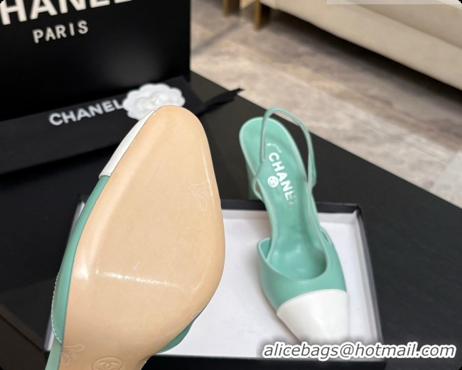 Sumptuous Chanel Lambskin Slingbacks Pump CH072711 Light Green 2026