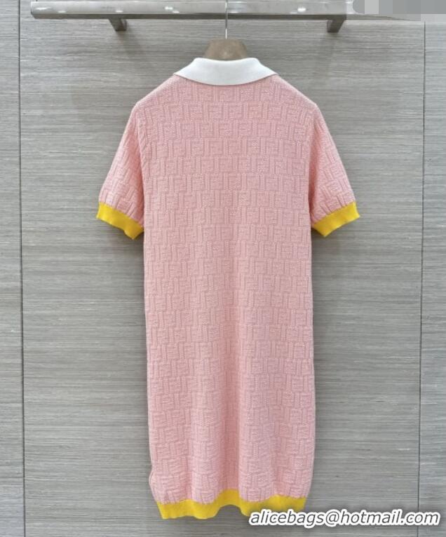 Best Quality Fendi Knit FF Dress F041011 Pink 2026