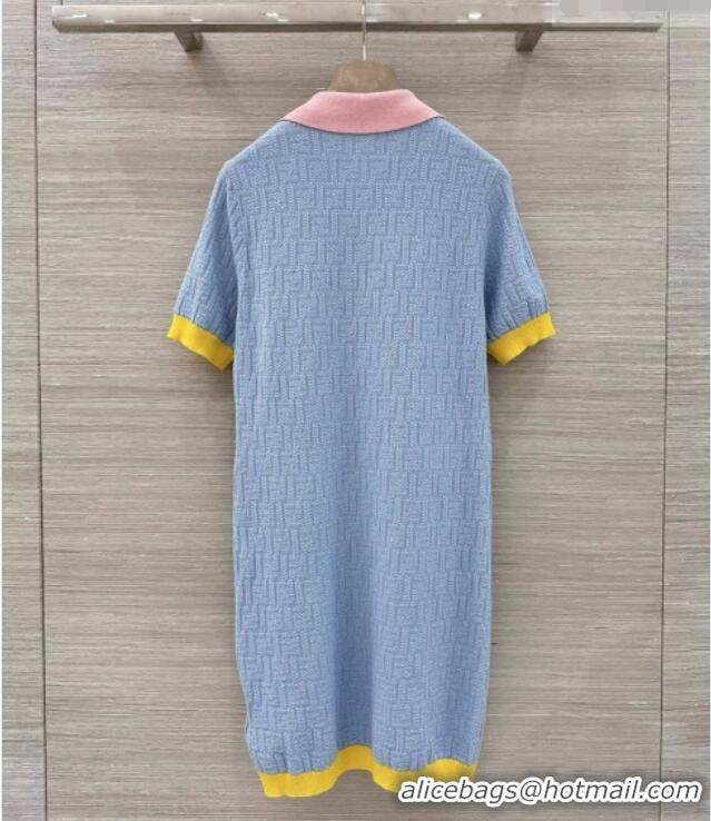 Discount Design Fendi Knit FF Dress F041012 Blue 2026