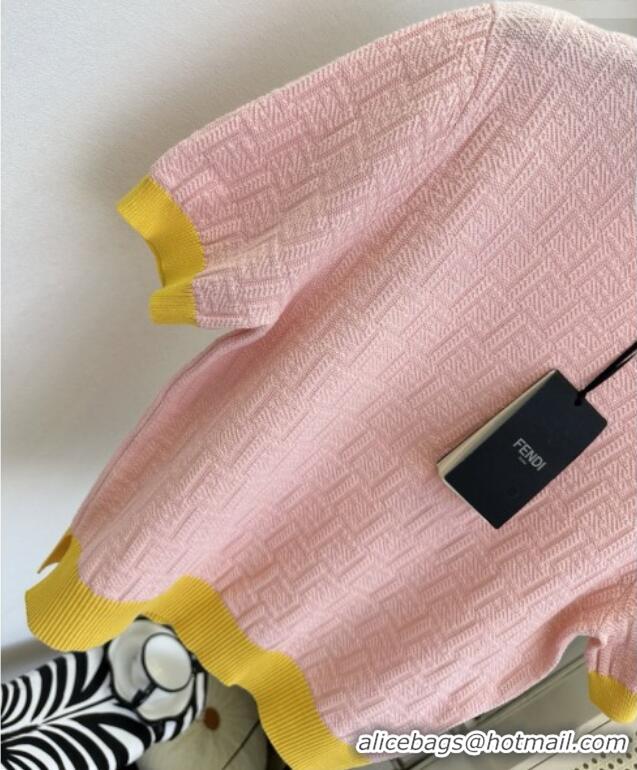 Best Product Fendi Knit FF T-shirt F041124 Pink 2026
