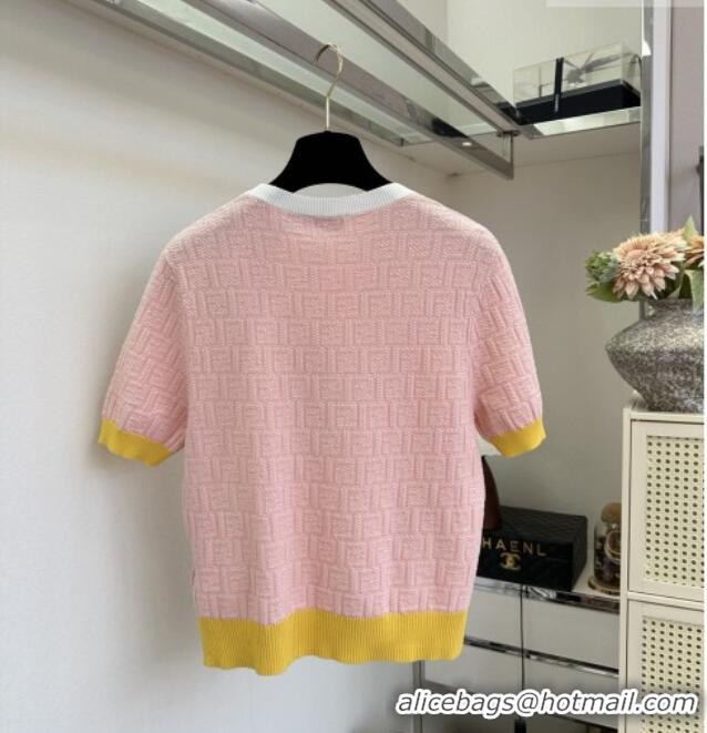 Best Product Fendi Knit FF T-shirt F041124 Pink 2026