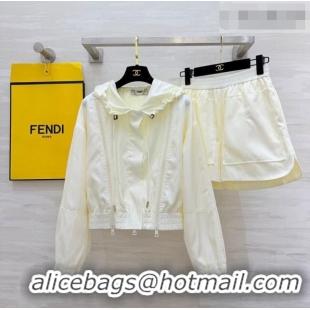 Grade Quality Fendi Jacket and Shorts Set 0422 White 2026