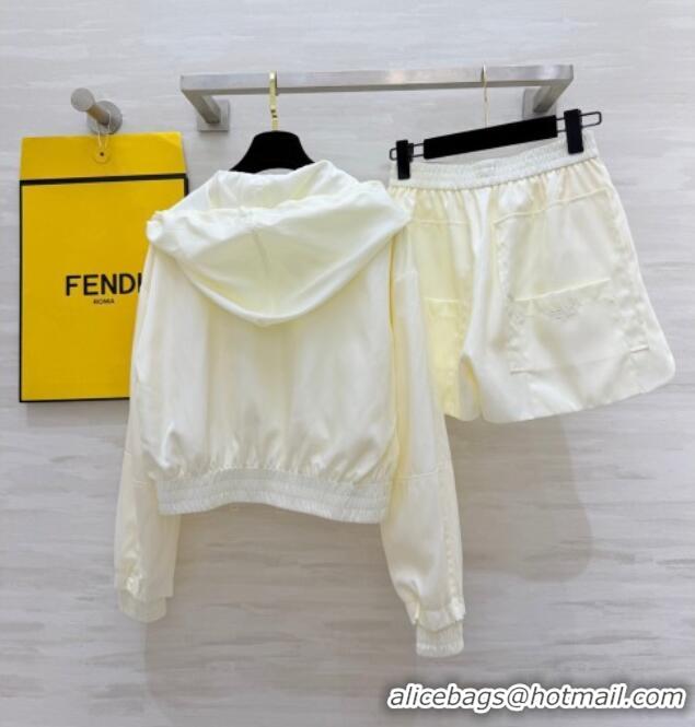 Grade Quality Fendi Jacket and Shorts Set 0422 White 2026