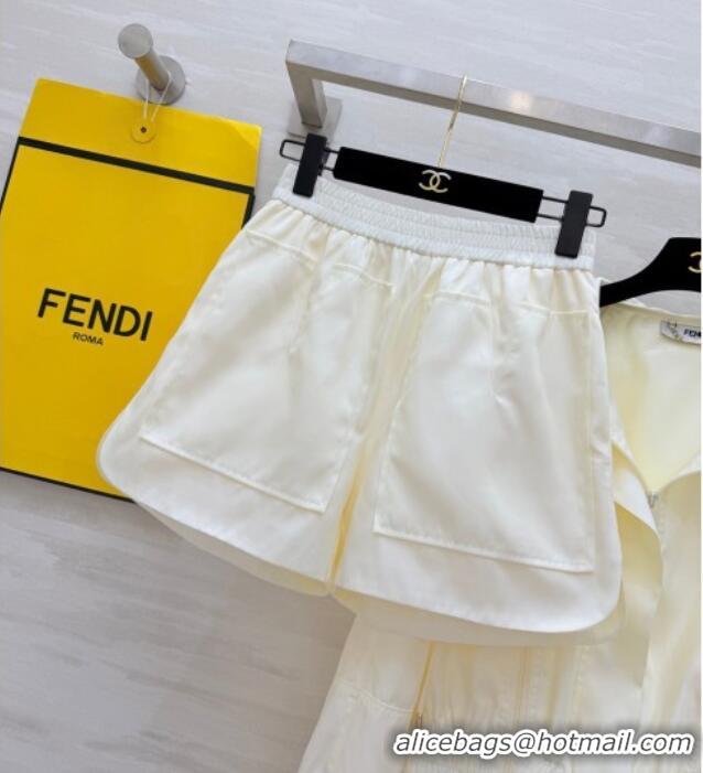 Grade Quality Fendi Jacket and Shorts Set 0422 White 2026
