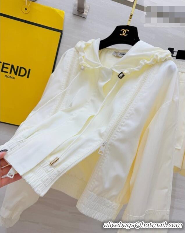 Grade Quality Fendi Jacket and Shorts Set 0422 White 2026