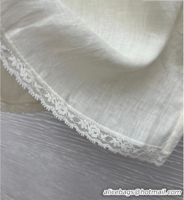 Famous Brand Valentino Lace and Linen Vest 0423 White 2026