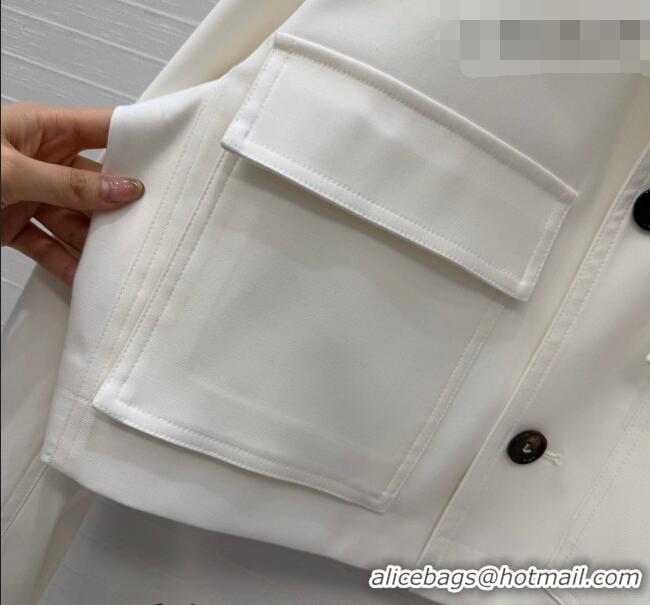 Top Quality Bottega Veneta Lambskin Leather Neck Jacket BV032501 White 2026