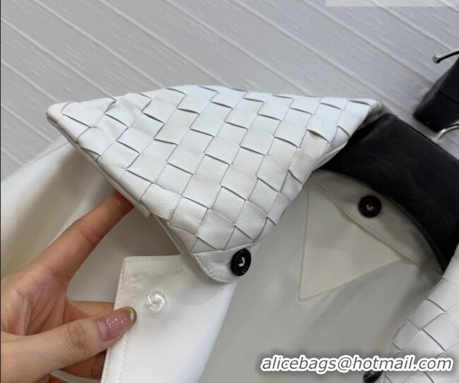 Top Quality Bottega Veneta Lambskin Leather Neck Jacket BV032501 White 2026