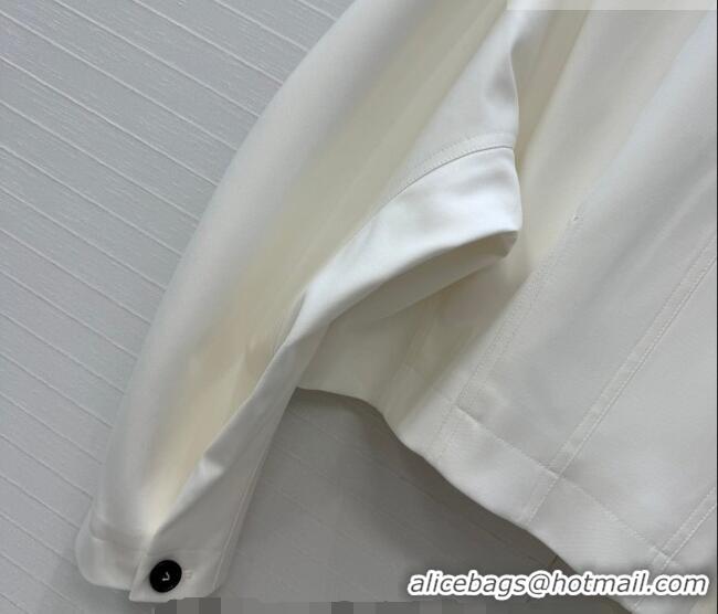 Top Quality Bottega Veneta Lambskin Leather Neck Jacket BV032501 White 2026