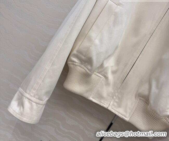 Big Discount Bottega Veneta Lambskin Leather Neck Jacket BV032502 White 2026