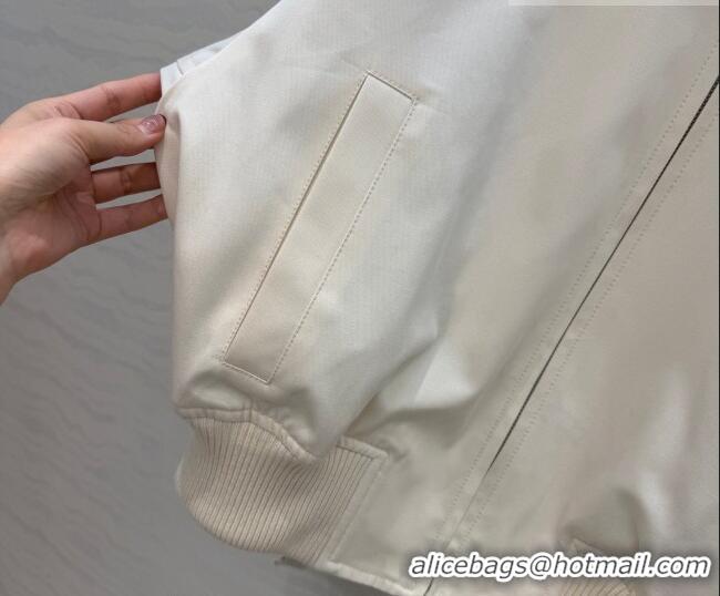 Big Discount Bottega Veneta Lambskin Leather Neck Jacket BV032502 White 2026