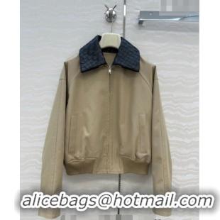 Super Quality Bottega Veneta Lambskin Leather Neck Jacket BV032502 Khaki 2026