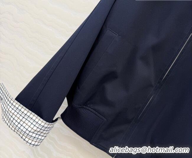 New Design Bottega Veneta Lambskin Leather Neck Jacket BV032502 Dark Blue 2026