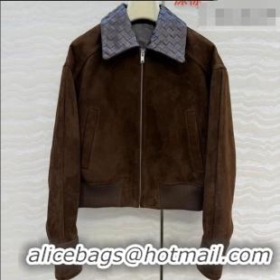 Unique Style Bottega Veneta Suede Lambskin Leather Jacket BV032504 Brown 2026