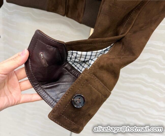 Unique Style Bottega Veneta Suede Lambskin Leather Jacket BV032504 Brown 2026