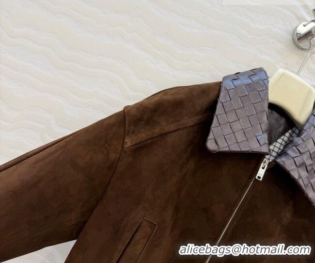 Unique Style Bottega Veneta Suede Lambskin Leather Jacket BV032504 Brown 2026