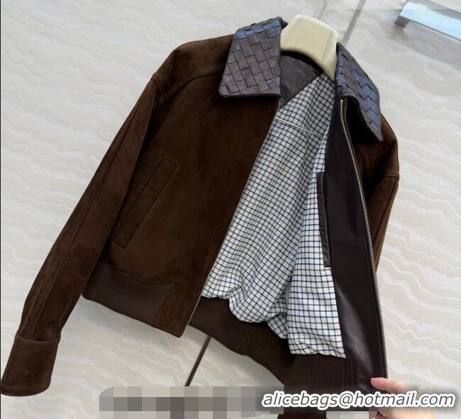 Unique Style Bottega Veneta Suede Lambskin Leather Jacket BV032504 Brown 2026