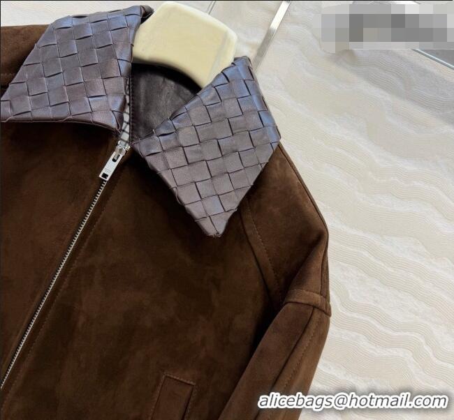 Unique Style Bottega Veneta Suede Lambskin Leather Jacket BV032504 Brown 2026