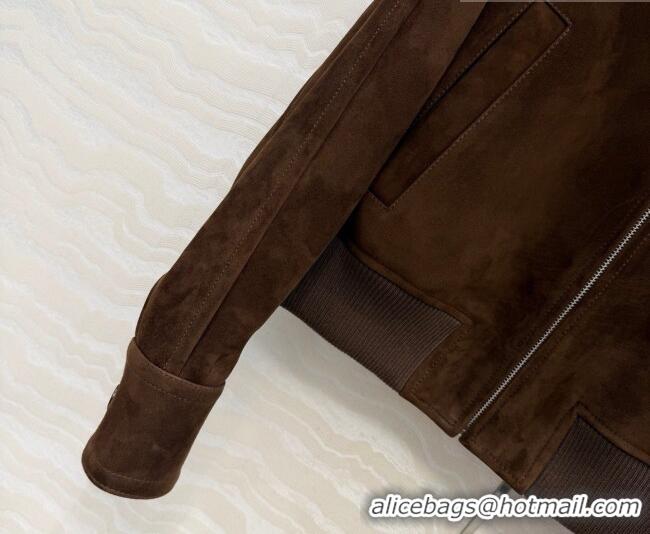 Unique Style Bottega Veneta Suede Lambskin Leather Jacket BV032504 Brown 2026