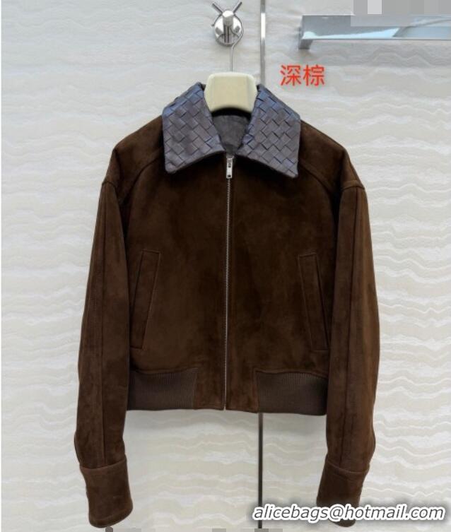 Unique Style Bottega Veneta Suede Lambskin Leather Jacket BV032504 Brown 2026