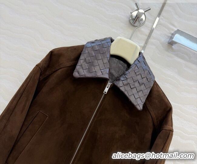 Unique Style Bottega Veneta Suede Lambskin Leather Jacket BV032504 Brown 2026