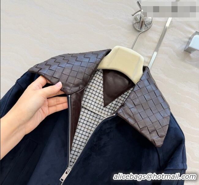 Good Taste Bottega Veneta Suede Lambskin Leather Jacket BV032504 Blue 2026