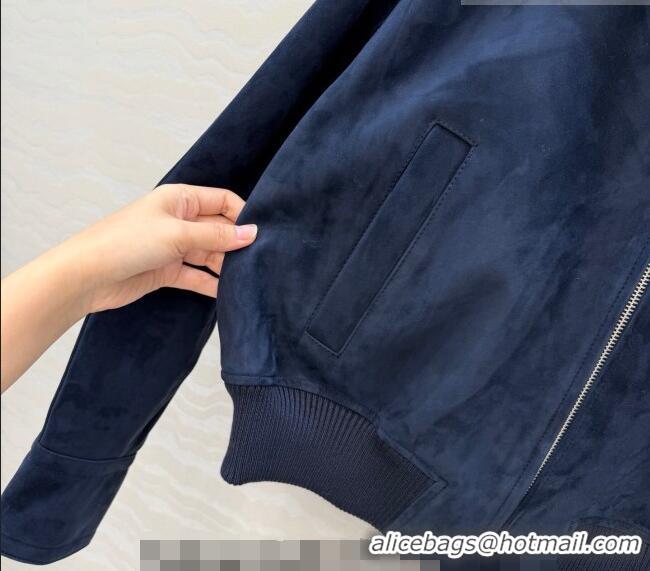 Good Taste Bottega Veneta Suede Lambskin Leather Jacket BV032504 Blue 2026