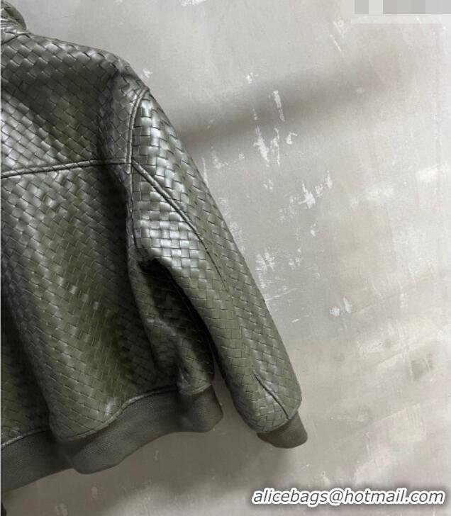 Market Sells Bottega Veneta Intrecciato Lambskin Leather Jacket BV042301 Green 2026