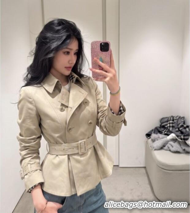 New Release Creation Burberry Short Trench Coat B081347 Khaki 2026