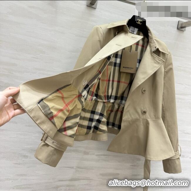 New Release Creation Burberry Short Trench Coat B081347 Khaki 2026
