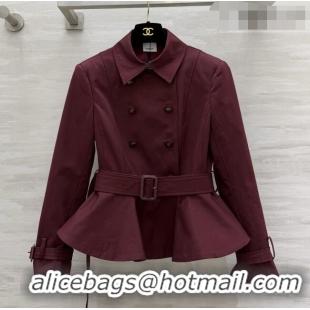Top Quality Burberry Short Trench Coat B081348 Burgundy 2026