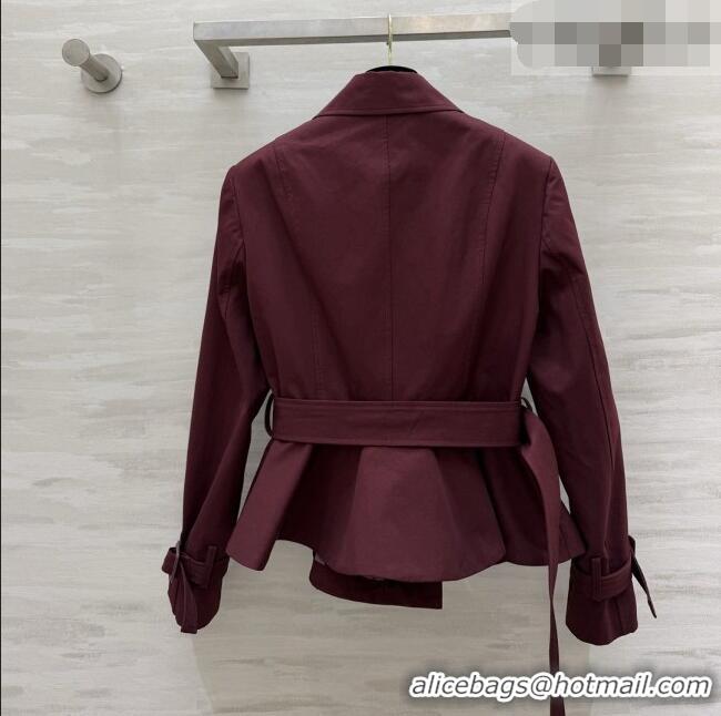 Top Quality Burberry Short Trench Coat B081348 Burgundy 2026