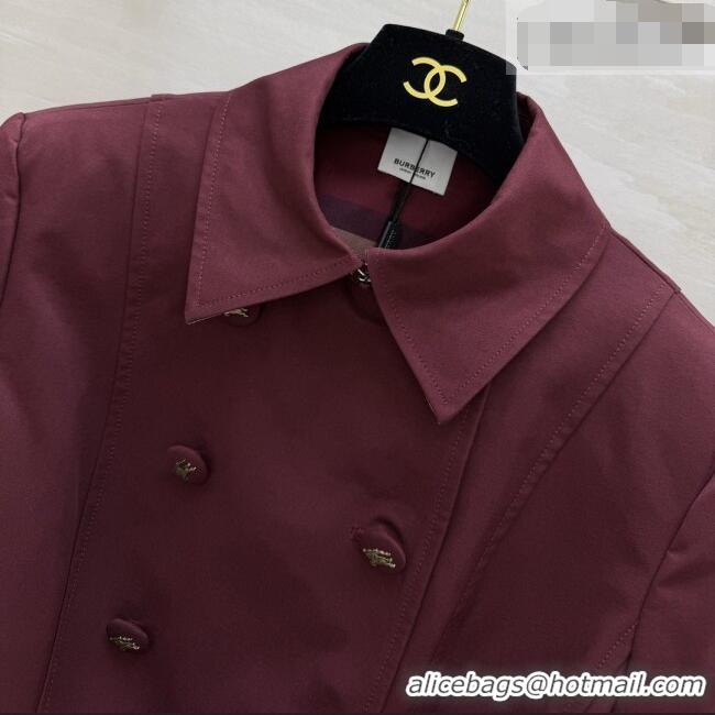Top Quality Burberry Short Trench Coat B081348 Burgundy 2026