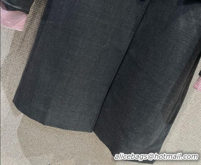 Reasonable Price Discount Miu Miu Wool Coat 0421 Grey/Pink 2026